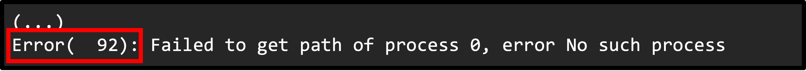 Short Process Name Error