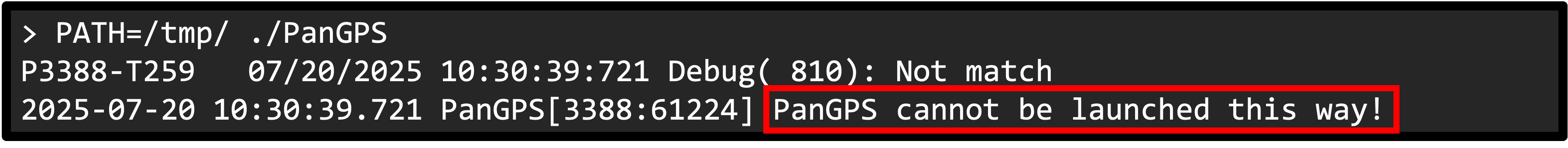 Path Abuse PanGPS Error
